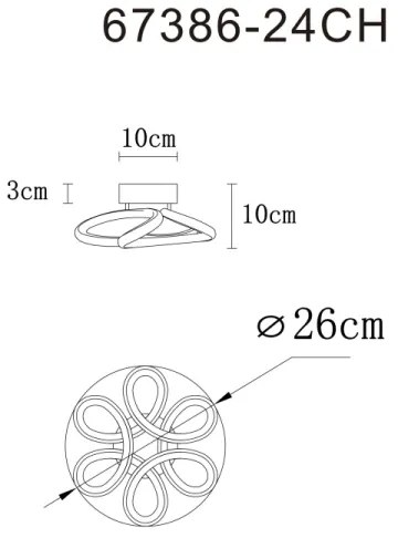 Globo 67386-24CH - MELISAND LED mennyezeti lámpa 24W/230V, 26 cm, arany