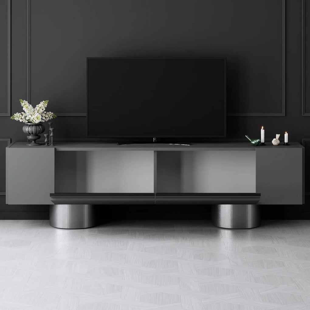TV szekrény Bohem - Anthracite, Silver
