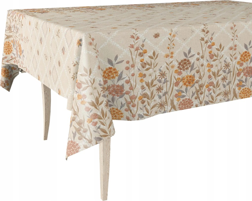 Vastag viaszosvászon Abrosz Bézs rét kockás 110x140