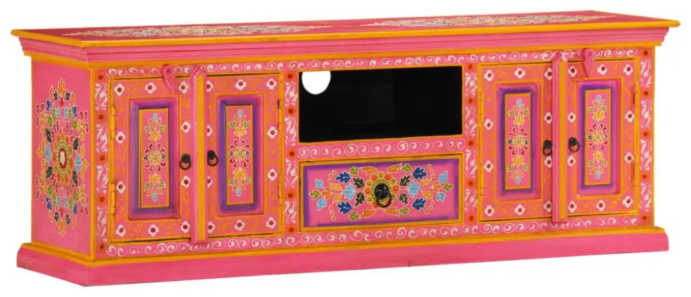rózsaszín tömör mangófa TV-szekrény 110 x 30 x 40 cm