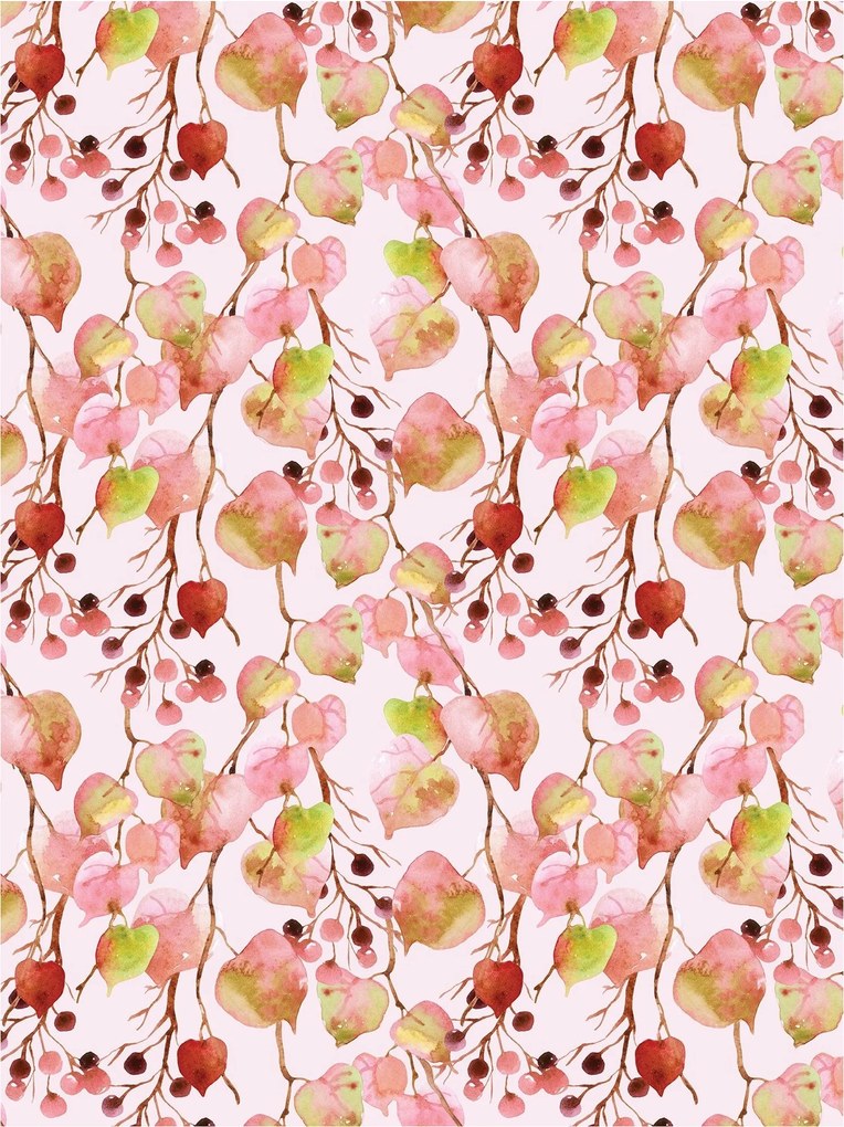 Fotótapéta flizelina Levelek és bogyók Skandináv Elegáns 184x254 +ragasztó