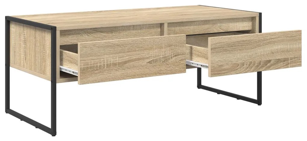 vidaXL Dohányzóasztal fiókkal Sonoma 100 x 46 x 40 cm Faanyag