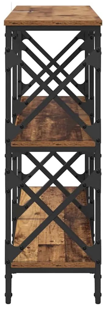 vidaXL Konzolasztal Öreg fa 100 x 28 x 80,5 cm Faanyag