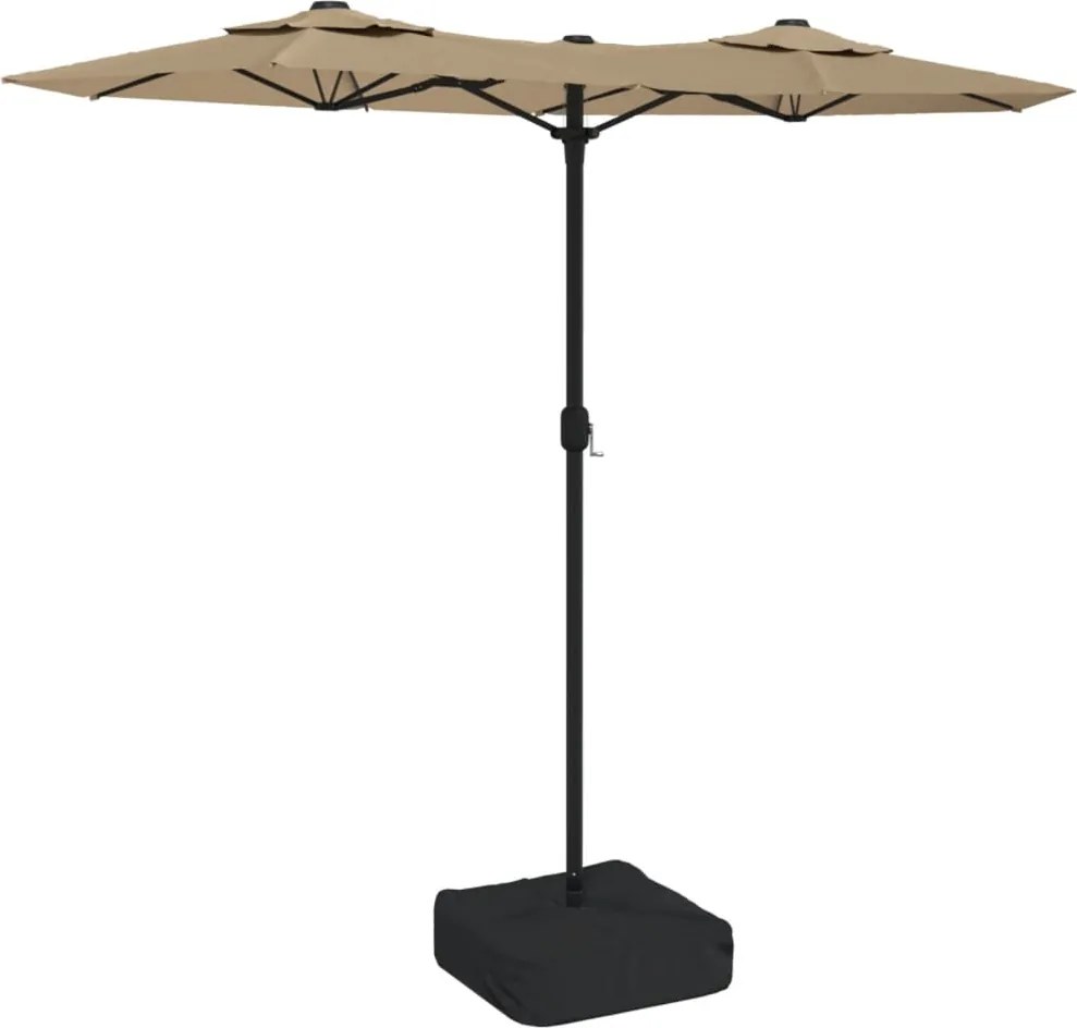 vidaXL tópszínű dupla tetős napernyő 316x145 cm