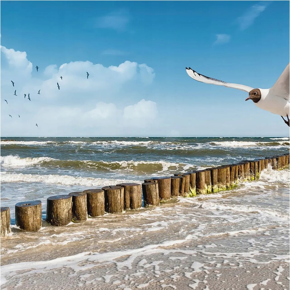 Divatos 3D Fali Tapéta Tengerparti tájkép 250x250 Ragasztóval