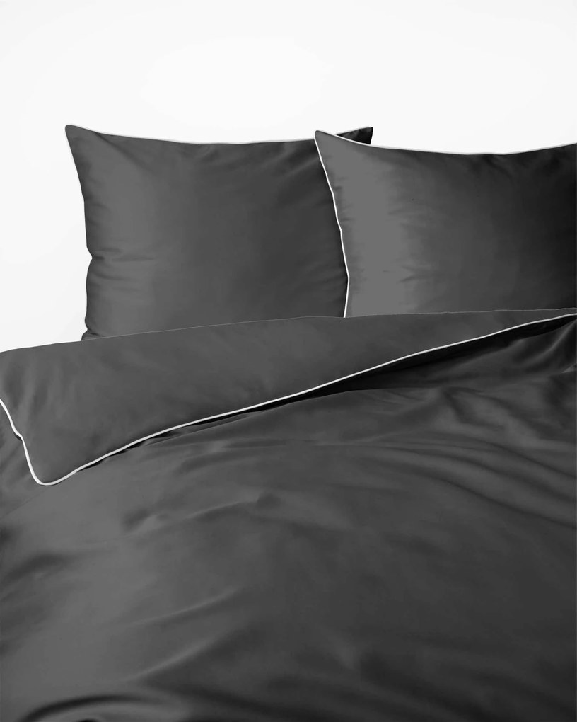Szatén ágyneműhuzat 220x200 grafit, Mako Satin szegéllyel