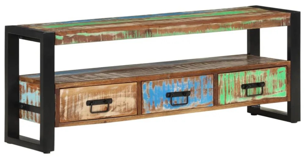 tömör újrahasznosított fa TV-szekrény 120 x 30 x 45 cm