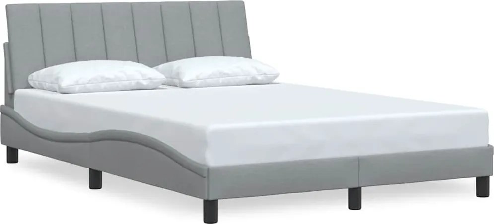 vidaXL világosszürke szövet ágykeret matrac nélkül Hanko 140 x 190 cm