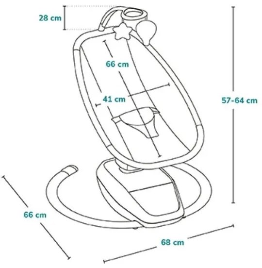 Lionelo - OLIVIA baba ringató beépített dallamokkal, Beige Natural + távirányítóval