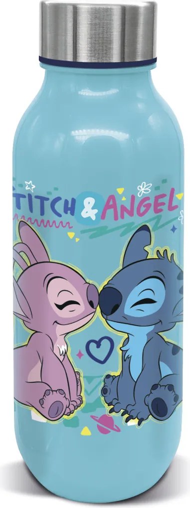 Disney Lilo és Stitch, A csillagkutya Love műanyag kulacs csavaros kupakkal 640 ml