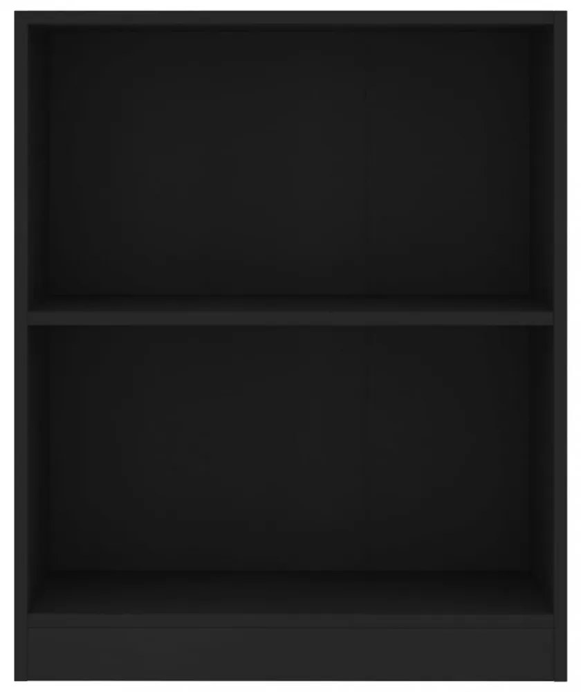 fekete szerelt fa könyvespolc 60 x 24 x 76 cm