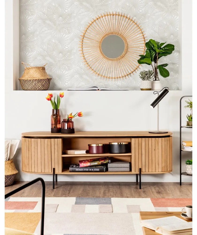 Natúr színű mangófa TV-állvány 160x56 cm Licia – Kave Home