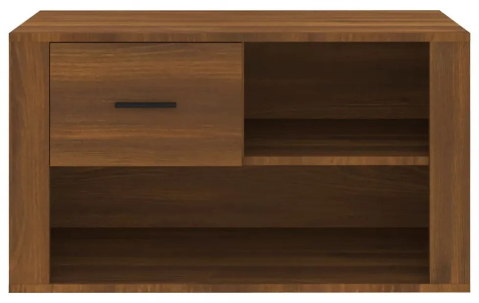 barna tölgy színű szerelt fa cipősszekrény 80x35x45 cm