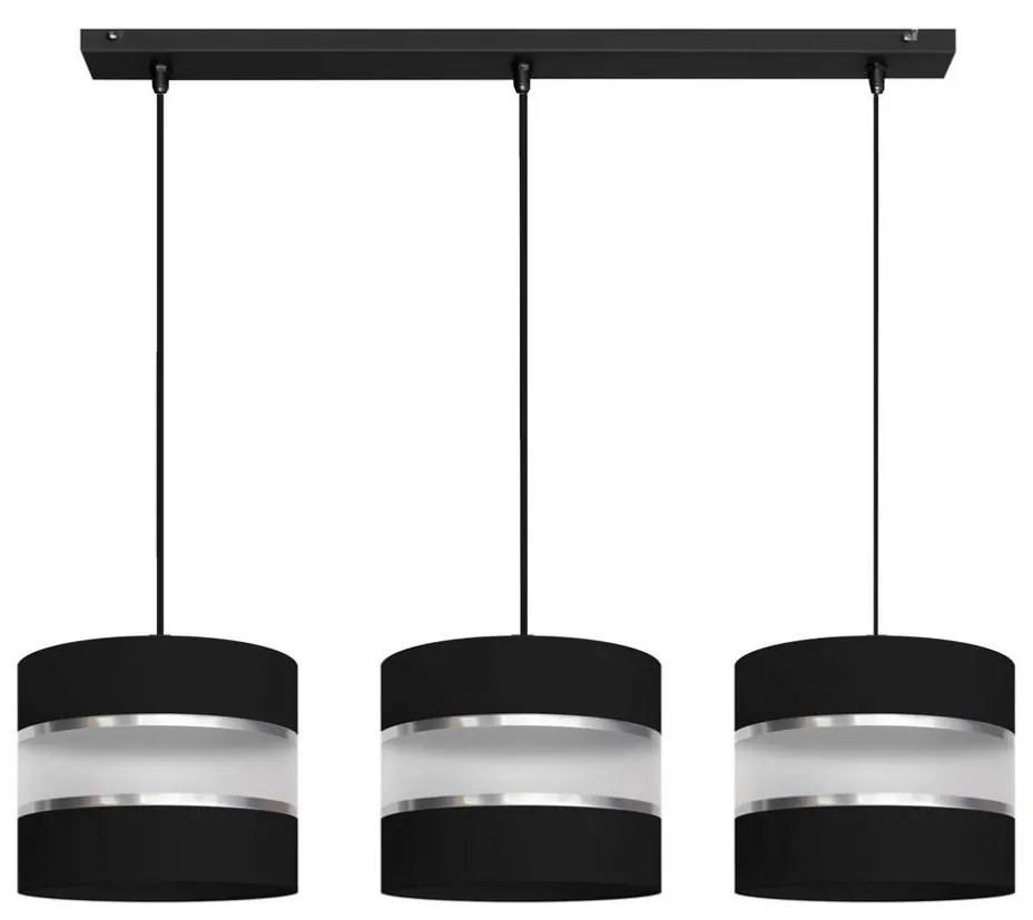 Csillár zsinóron HELEN 3xE27/15W/230V fekete