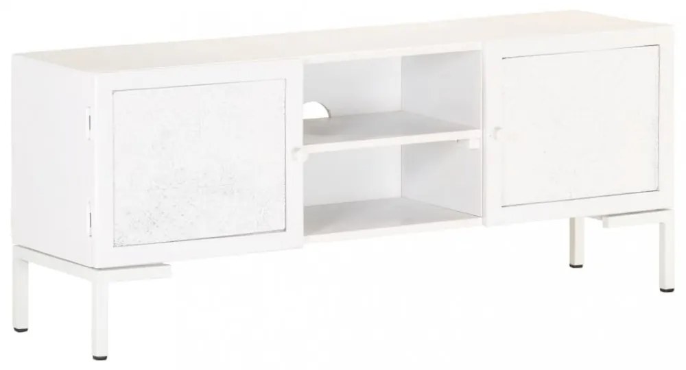 fehér tömör mangófa TV-szekrény 115 x 30 x 46 cm