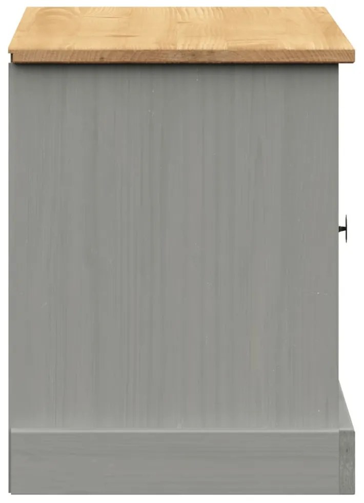 VIGO szürke tömör fenyőfa cipőtároló pad 106 x 35 x 45 cm