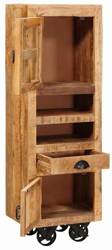 Magasfiú fiókkal Barna 40 x 30 x 120.5 cm tömör mangófa