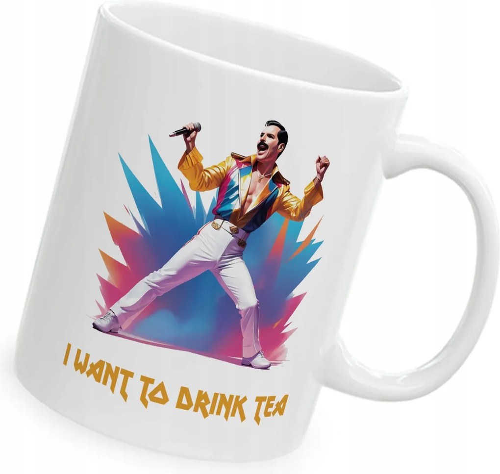 Queen Freddie Mercury I Want to Drink Tea nyomott mintás bögre zenerajongóknak