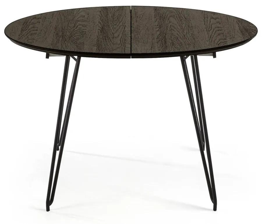 Norfort fekete bővíthető étkezőasztal, ⌀ 120 cm - La Forma