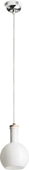 RENDL PULIRE RD závěsná opálové sklo/dřevo/chrom 230V LED E14 6W