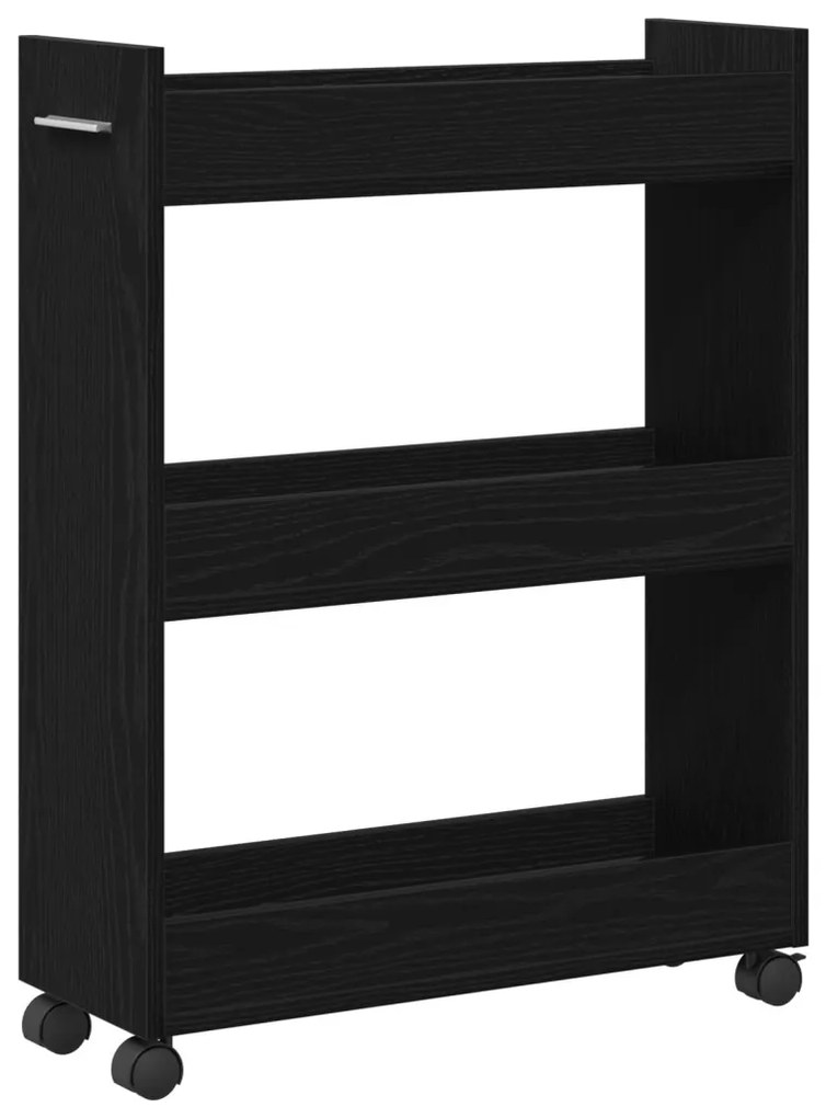 gördíthető szekrény fekete tölgy 60x22x79 cm mérnöki fa