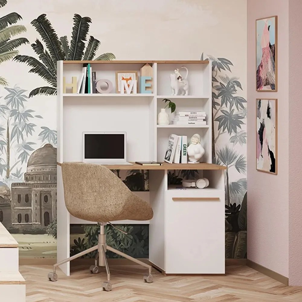 Polcos íróasztal fiókokkal tárolóval 110x50x74,5cm fehér FUR1230-1