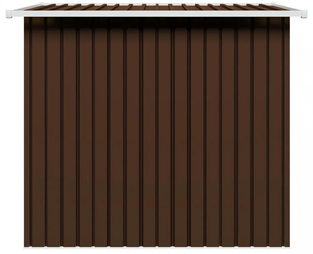 barna acél kerti fészer 194 x 121 x 181 cm