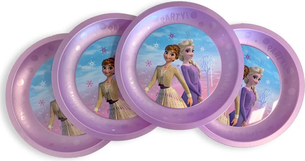 Disney Jégvarázs Wind micro prémium műanyag lapostányér 4 db-os szett 21 cm