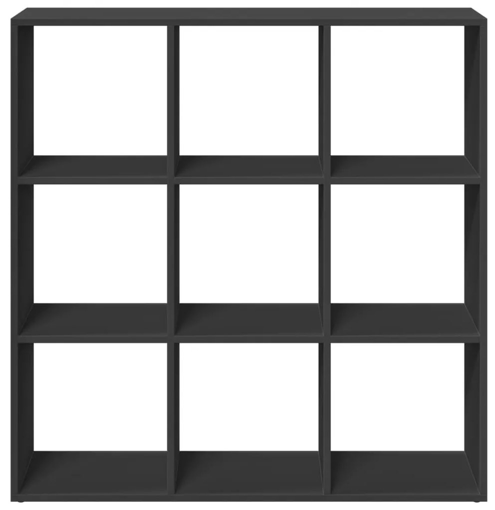 fekete szerelt fa térelválasztó könyvespolc 102x29x103,5 cm