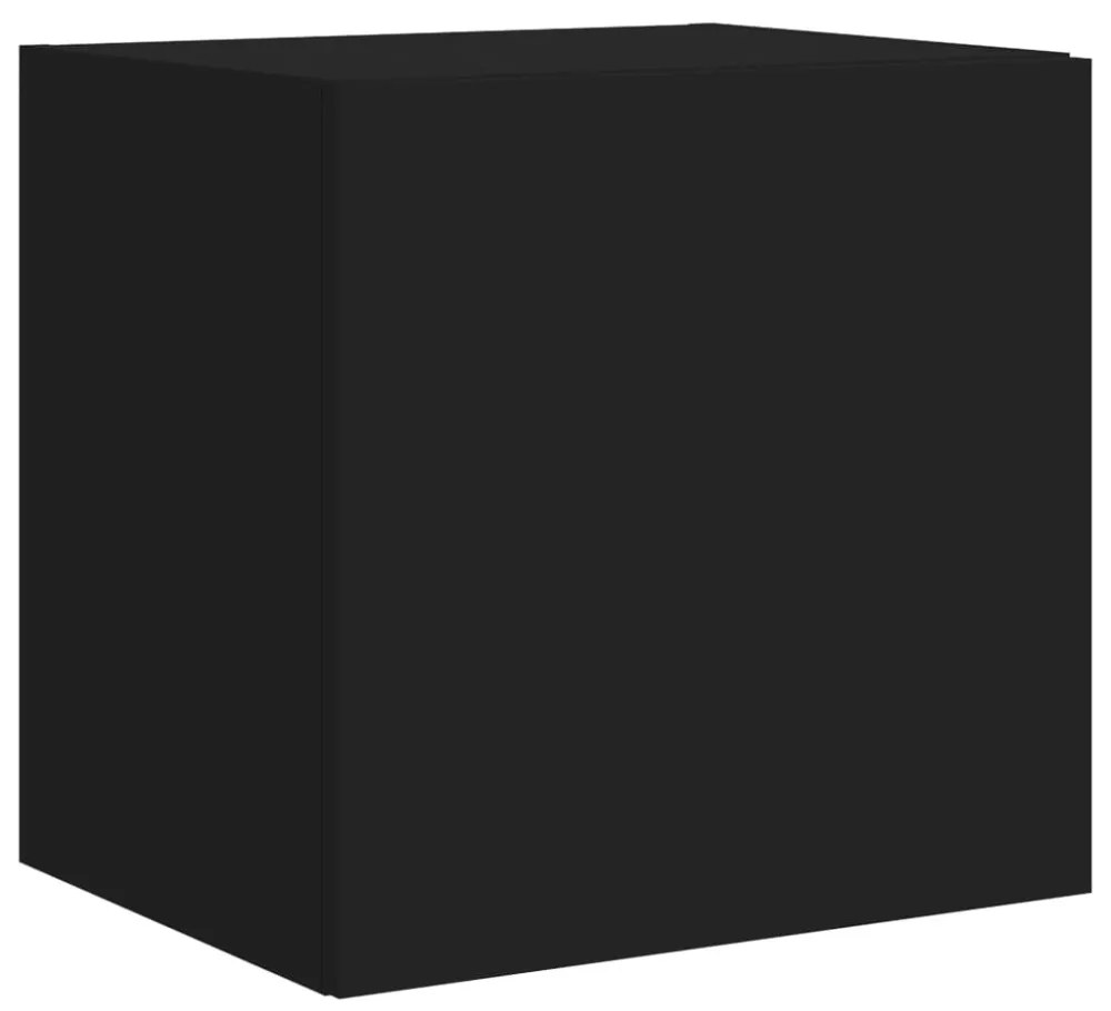 2 db fekete fali TV-szekrény LED-világítással 40,5x35x40 cm