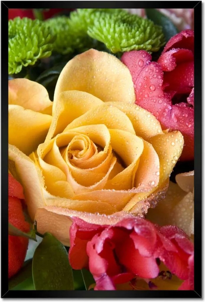 Poszterek keretben 40x60 Tulipáncsokor rózsával