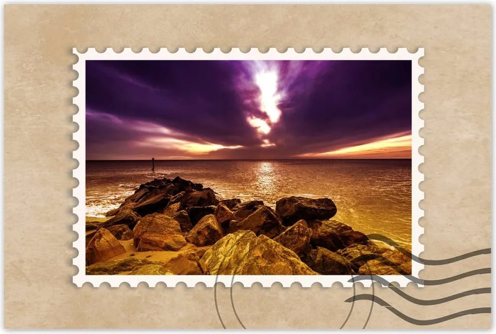 Poszterek 90x60 Lila ég Tenger