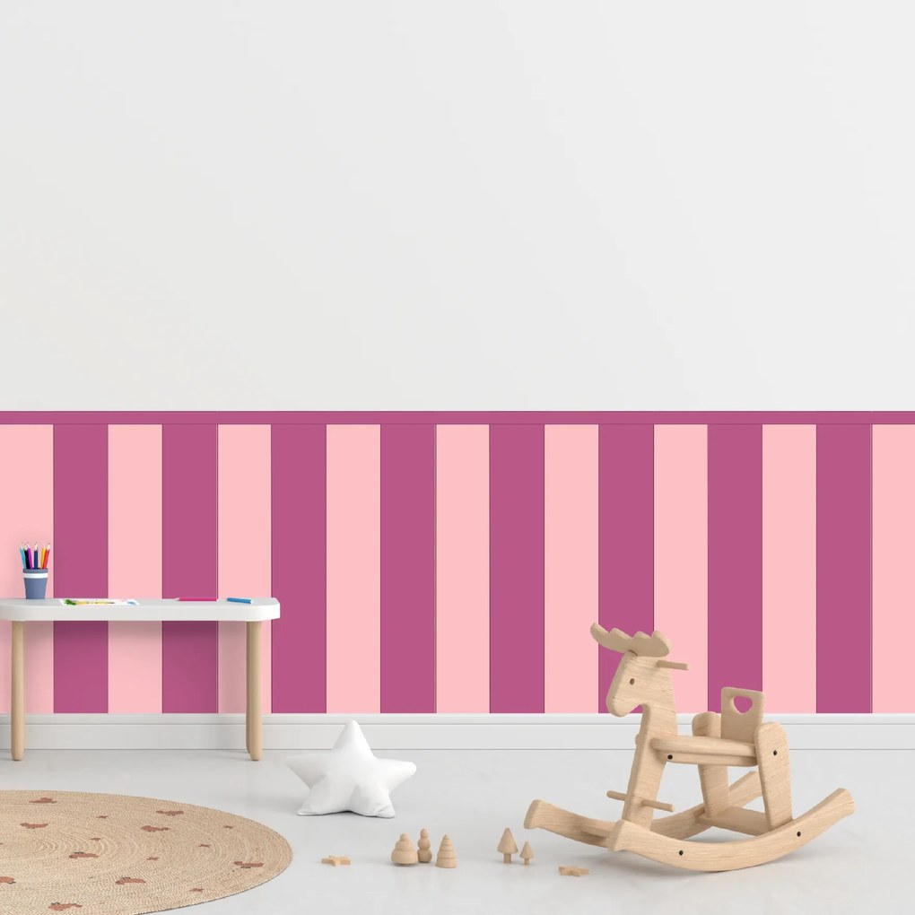 PIPPER. Textil öntapadó tapéta - Egy téglalap - Cukorka rózsaszín színű Méret: 60cm, Szín: Kombináció