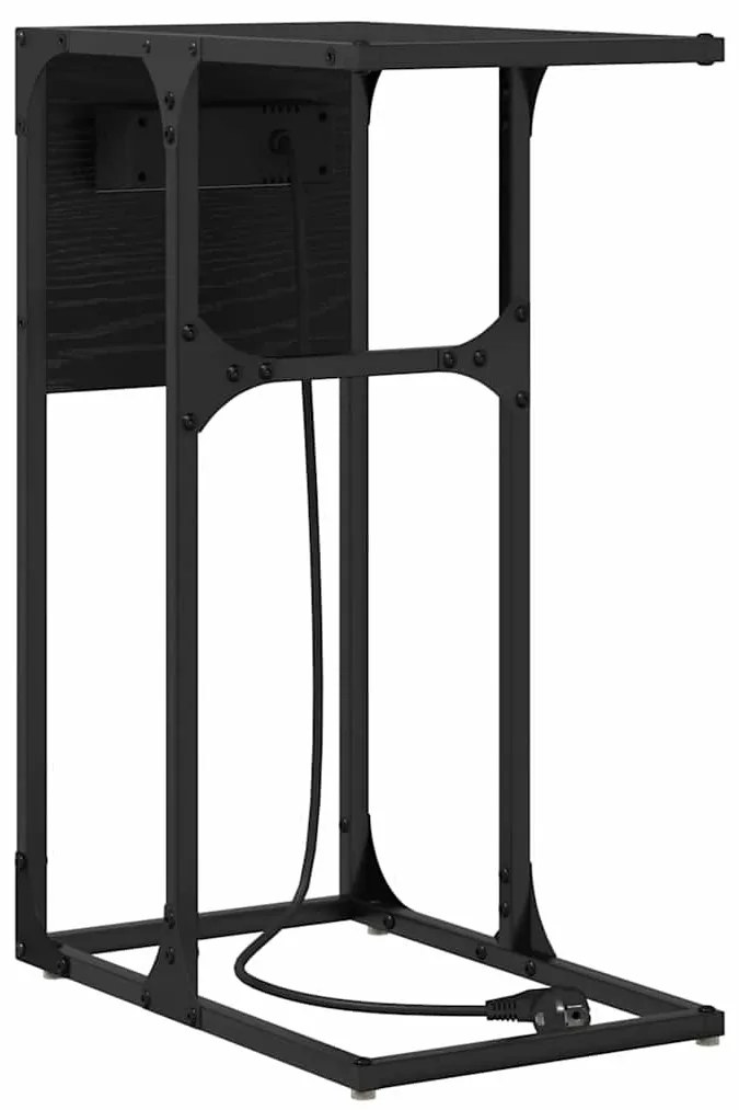 Éjjeli asztal Musta tammi 41.5 x 26 x 60.5 cm Faanyag