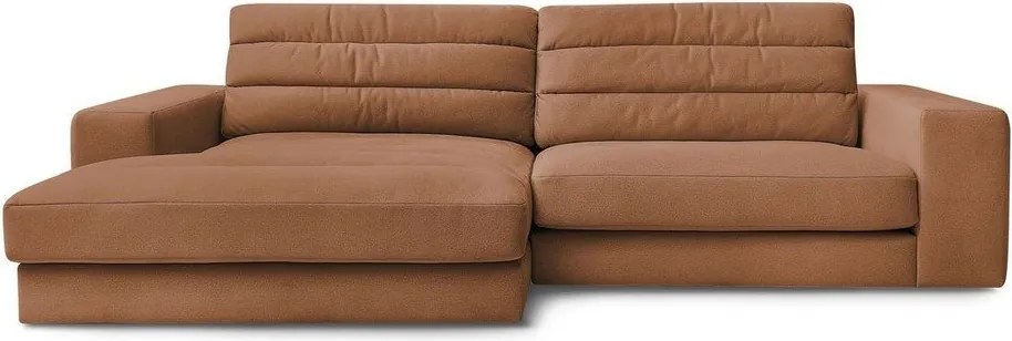 Narancssárga bársony sarokkanapé (bal oldali-heverő résszel) Sierra – Bobochic Paris