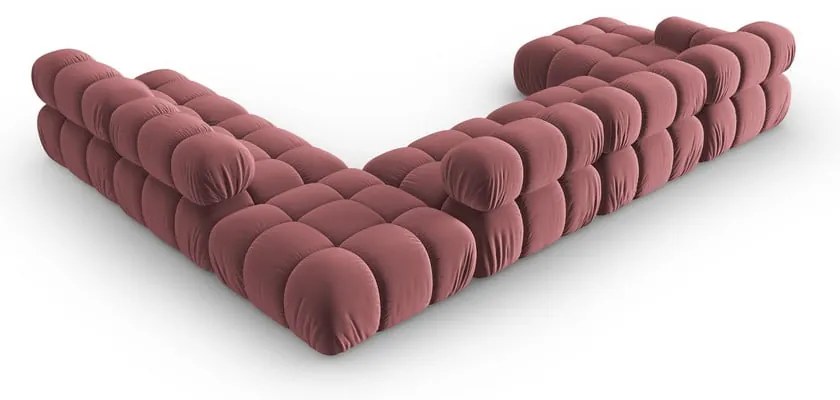 Rózsaszín bársony kanapé 379 cm Bellis – Micadoni Home