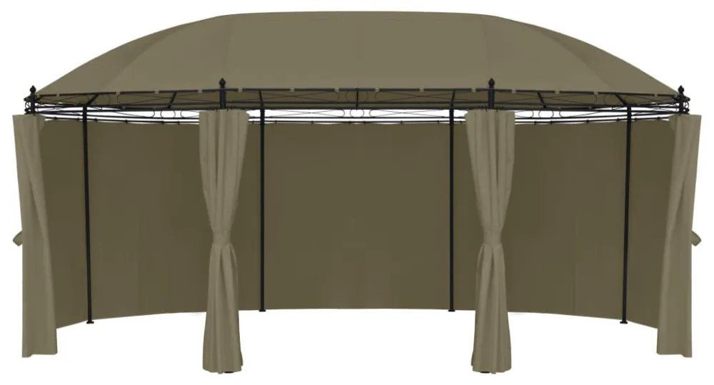 tópszínű pavilon függönyökkel 520 x 349 x 255 cm 180 g/m²