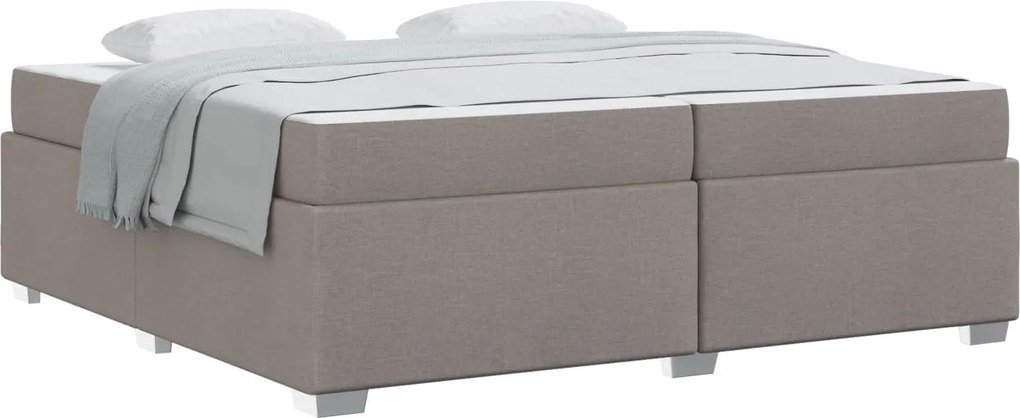vidaXL Ágykeret matracmal Tópszínű 200 x 200 cm szövet