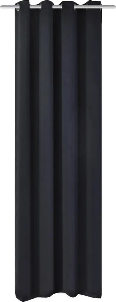 vidaXL fekete sötétítőfüggöny fém fűzőlyukakkal 270 x 245 cm