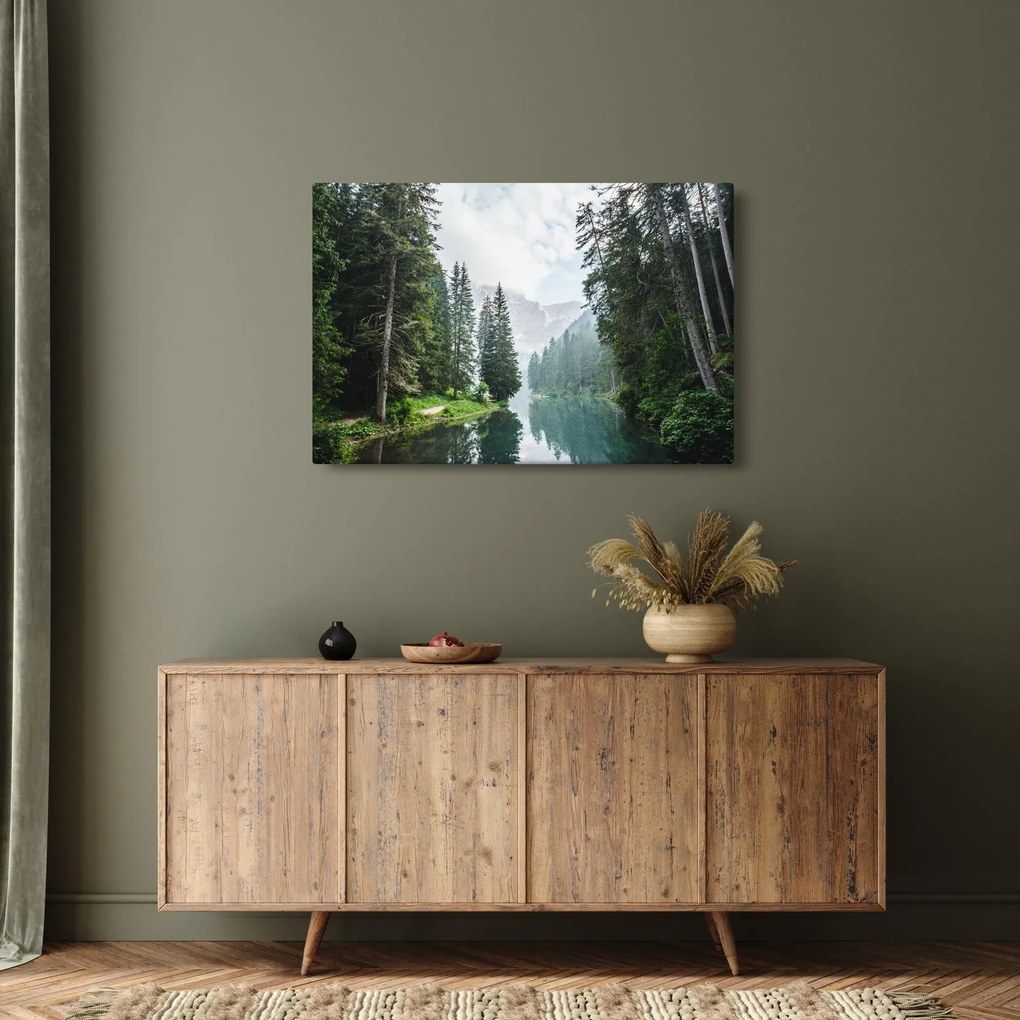 Kép az erdei tóról (90x60 cm)