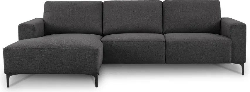 Antracitszürke zsenília sarokkanapé (bal oldali-heverő résszel) Fabian – Scandic