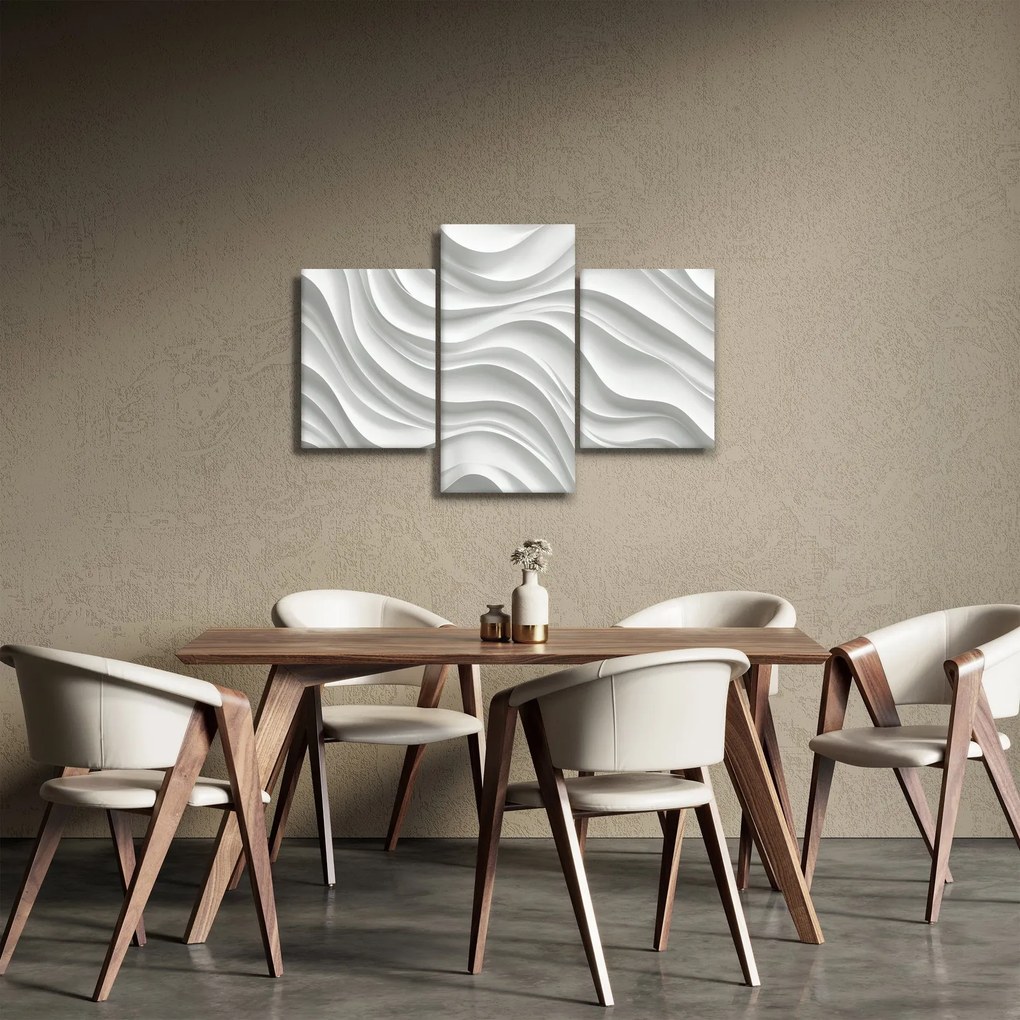 Kép - 3D fehér hullámok (90x60 cm)