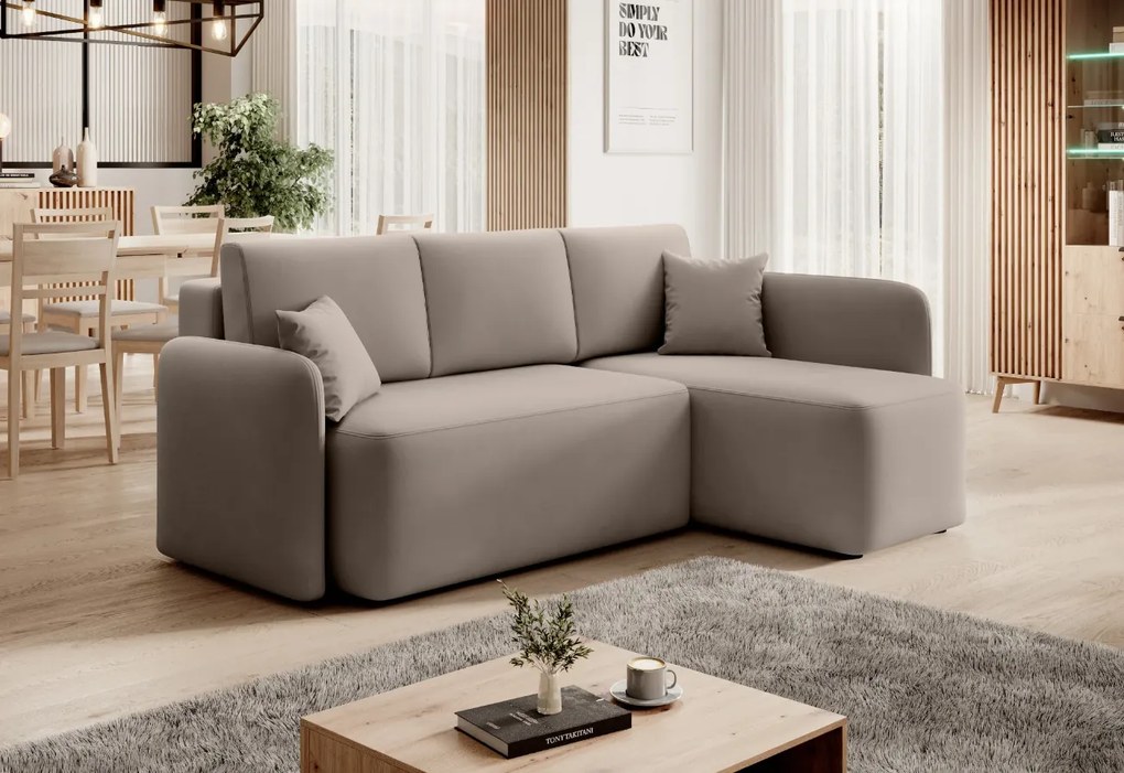 AKCIÓ Bézs sarokülőgarnitúra HADSON - jobb sarok II. minőség