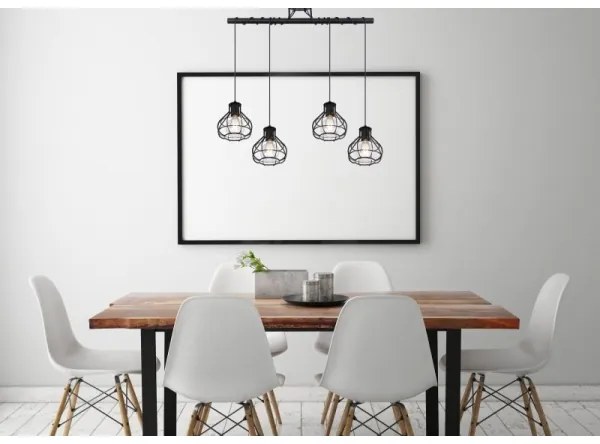 Globo 15388-4D - Csillár zsinóron CLASTRA 4xE27/60W/230V