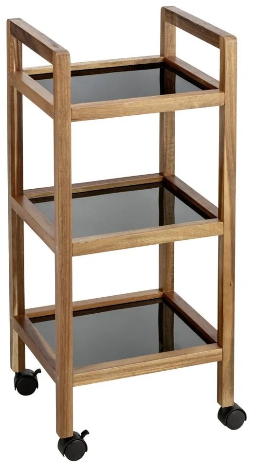 Fekete-natúr színű akácfa fürdőszobai polcos állvány 35x76,5 cm Fondi – Wenko