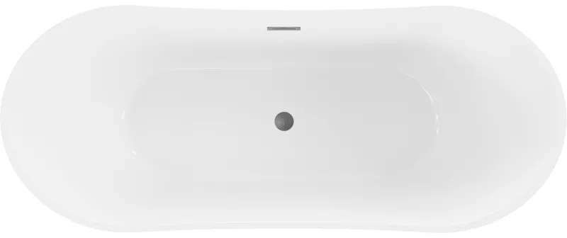 Mexen Celia, szabadon álló kád 170 x 75 cm, fehér, grafit túlfolyó, 52331707500-66