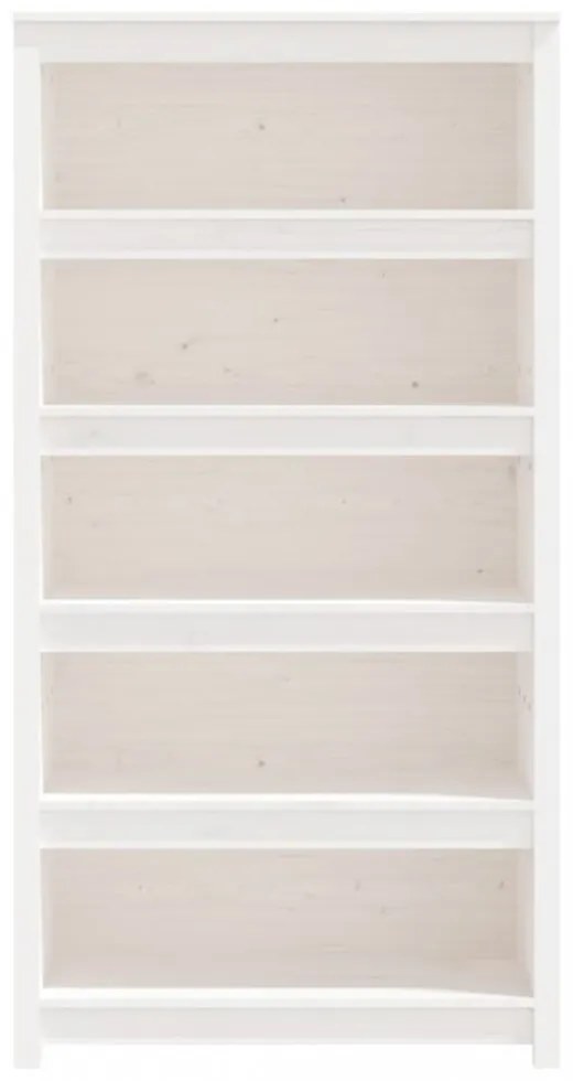 fehér tömör fenyőfa könyvszekrény 80x35x154 cm