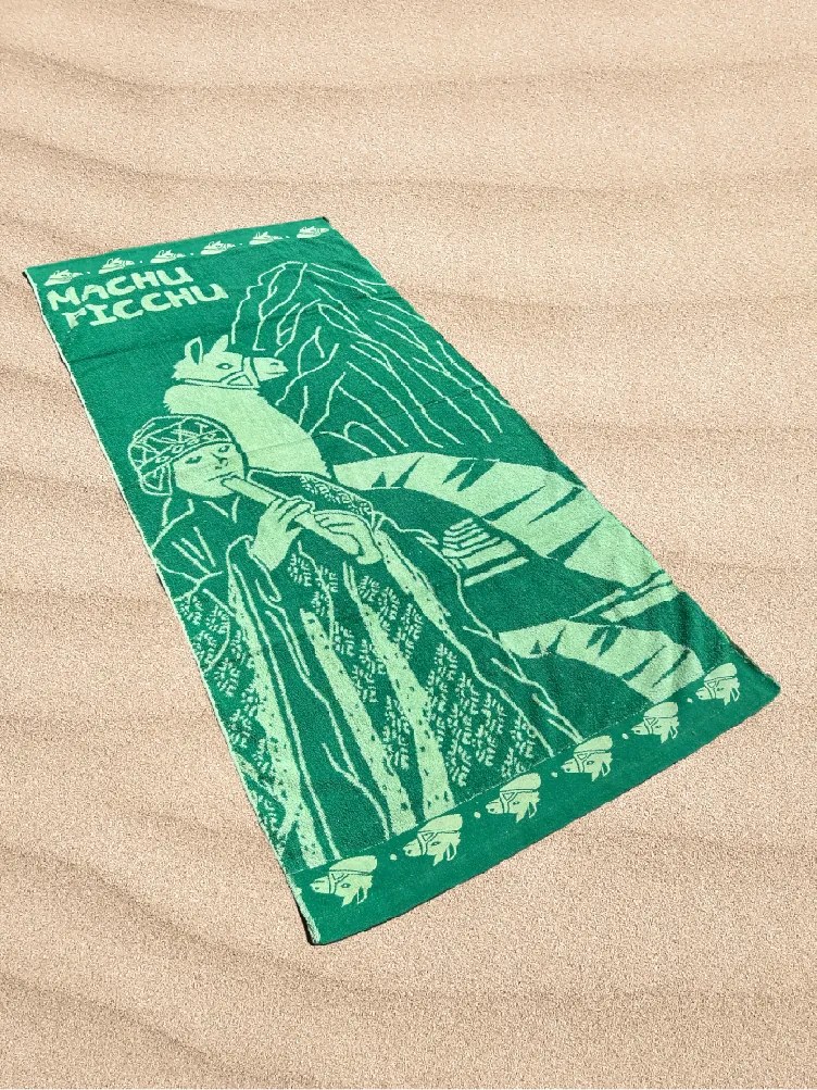 Strandtörülköző zöld 75x160 cm