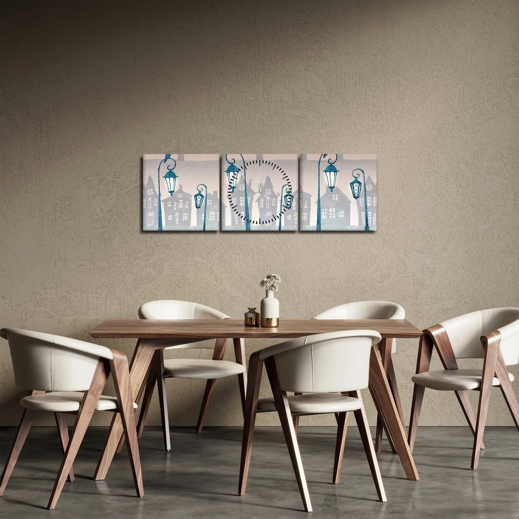 Kép -A hollók őrzik a várost (órával) (90x30 cm)