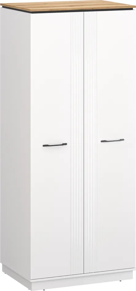 Szekrény, fehér/evoke tölgy, VELIS 2D